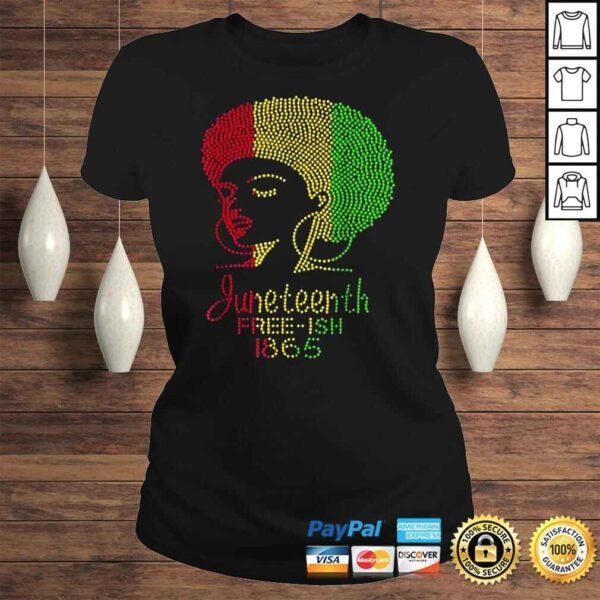 Juneteenth Celebrate 1865 Freedom Day Rhinestone Black Women Shirt - Image 3