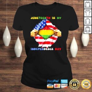 ClassicLadies Juneteenth is my independence day african American flag shirt