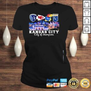 ClassicLadies KC Sporting and KC Chiefs and KU Jayhawks and KC Royals Kansas City sport city of Champions shirt