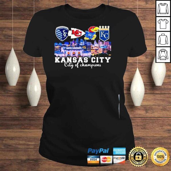 KC Sporting and KC Chiefs and KU Jayhawks and KC Royals Kansas City sport city of Champions shirt - Image 3