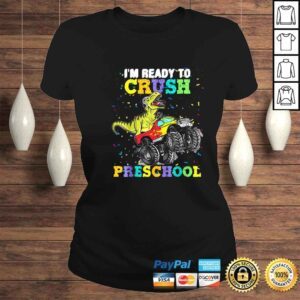 ClassicLadies Kids Im Ready To Crush Pre K Monster Truck Dinosaur T Rex TShirt