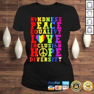 ClassicLadies Kindness equality love lgbtq rainbow flag gay pride month shirt