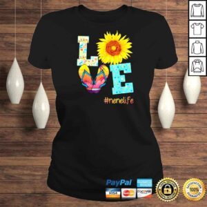 ClassicLadies LOVE Nene Life Flip Flops Hippie Sunflower Summer Shirt