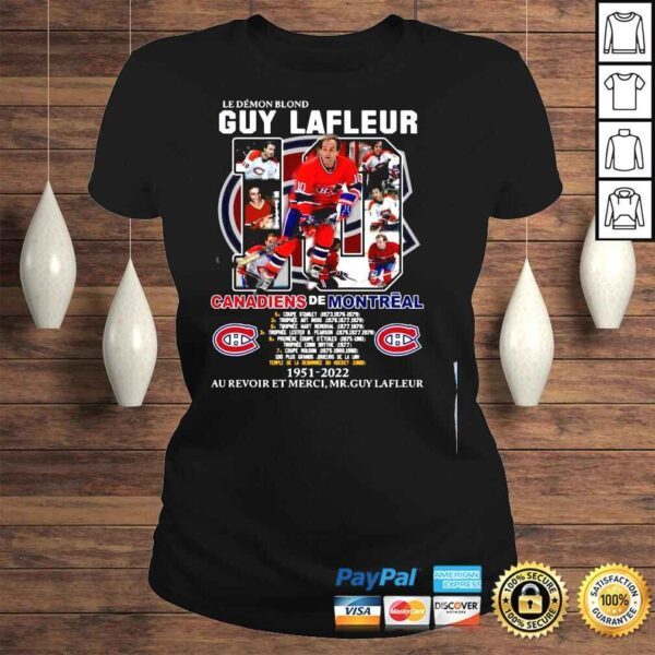 Le Demon Blond Guy Lafleur 19 Canadiens De Montreal 19512022 au revoir et merci mr guy lafleur shirt - Image 3