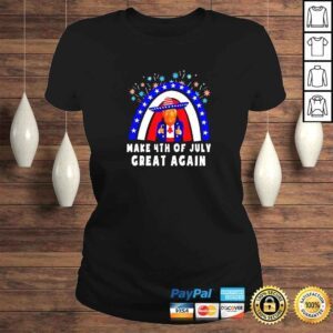 ClassicLadies Make 4th Of July Great Again Trump Rainbow USA Flag TShirt