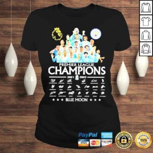 ClassicLadies Manchester City Premier League Champions 20212022 Blue Moon signatures Shirt