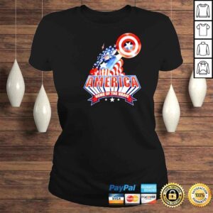 ClassicLadies Marvel Captain America Independence day home of the brave stars shirt