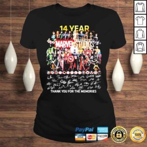 ClassicLadies Marvel Studios 14 Years thank You for the memories signatures shirt