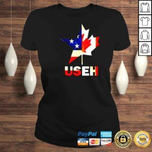 ClassicLadies Mashup USEH America and Canada flag shirt