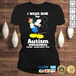 ClassicLadies Mickey mouse I wear Blue for Autism Awareness shirt