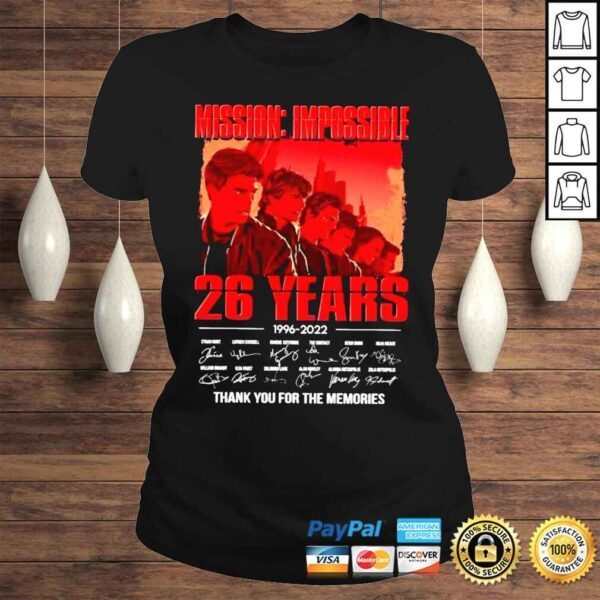 Mission Impossible 26 years 19962022 signatures shirt - Image 3