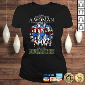 ClassicLadies Never underestimate a woman who understands hockey and loves Avalanche Makar Landeskog and MacKinnon signatures shirt