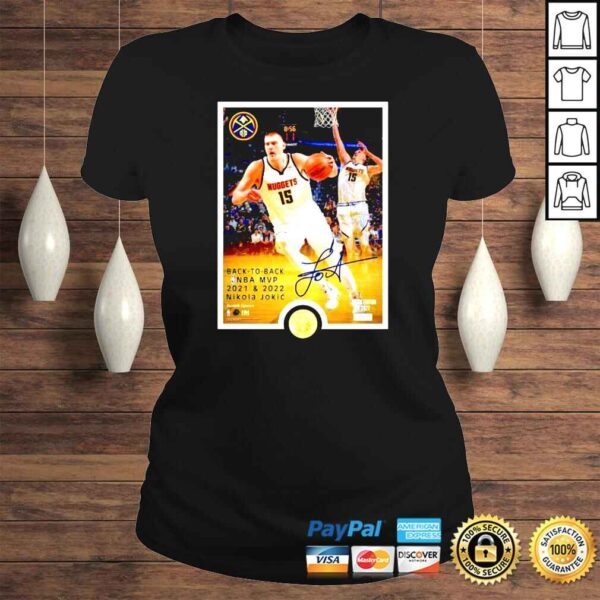 Nikola Jokić Denver Nuggets BackToBack MVP Plaque signature shirt - Image 3