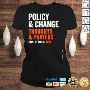 ClassicLadies No gun awareness policy and change enough end gun violence shirt