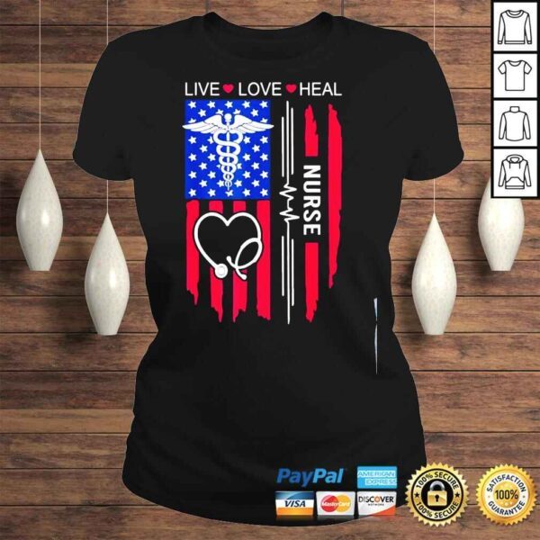 Nurse graduation nurse week nursing school nurse us flag shirt - Image 3