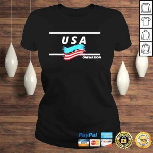 ClassicLadies One Nation USA Flag 4th July Shirt