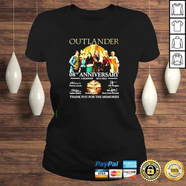 Outlander 08th anniversary 6 seasons 2014 2022 shirt - Image 3