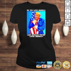 ClassicLadies Patriotic Trump Hugging Flag Pro Trump Republican TShirt