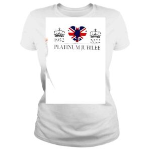 ClassicLadies Platinum Jubilee 1952 – 2022 Celebration British Monarch Queen Elizabeth II Union Jack Royal Crown Tshirt