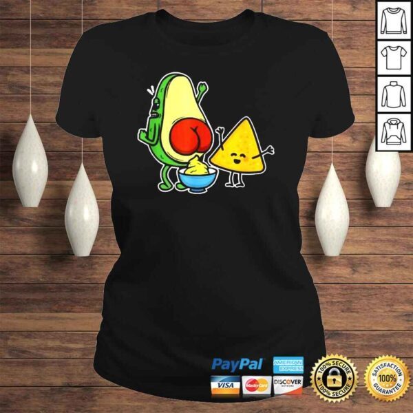 Pooping Avocado & Tortilla Chip Guacamole Poop Turd Vegan Shirt - Image 3