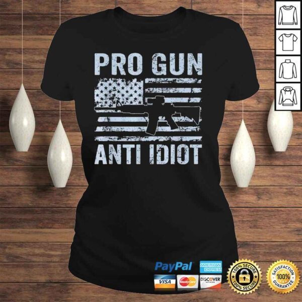 Pro gun antI idiot second amendment ar15 rifle usa flag shirt - Image 3