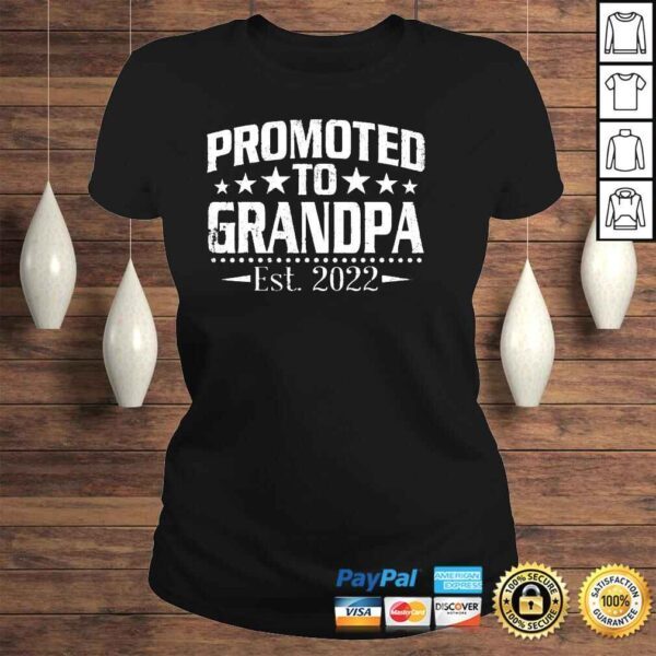 Promoted To Grandpa Est 2022 Soon To Be Grandpa Fathers Day TShirt - Image 3