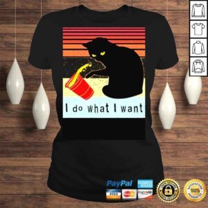 ClassicLadies PuppersTV Do What I Want Black Cat Shirt