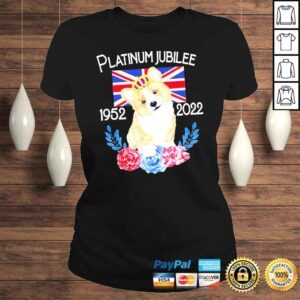 ClassicLadies Queen elizabeths platinum jubilee party outfit 19522022 union Jack flag corgI shirt 1