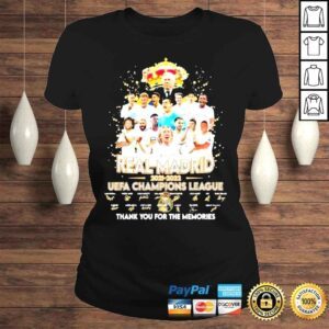 ClassicLadies Real Madrid UEFA Champions League 2022 Thank You For The Memories Signatures TShirt