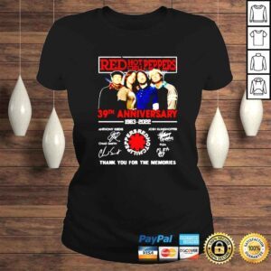 ClassicLadies Red Hot Chili Peppers 19832022 39th Anniversary thank you for the memories signatures shirt