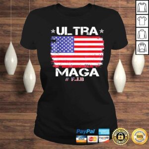 ClassicLadies Retro American flag antI Joe Biden ultra maga patriotic usa shirt