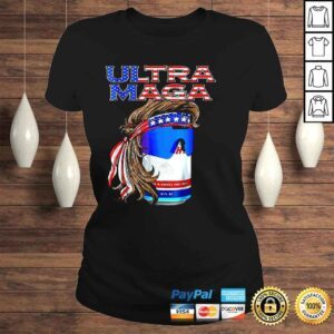 ClassicLadies Retro ultra mega pro Trump beer drinkin 4th of july us flag shirt