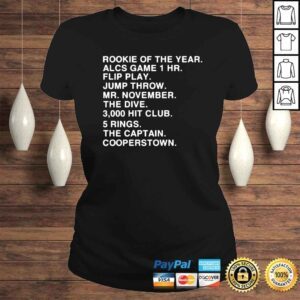 ClassicLadies Rookie of the year 3000 hit club 5 ring the captain cooperstown shirt obvious shirt