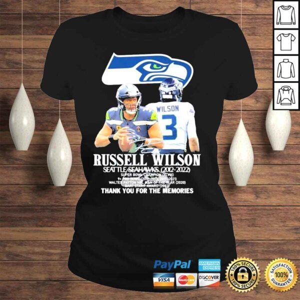 Russell wilson Seattle Seahawks 2012 2022 thank you for the memories shirt - Image 3