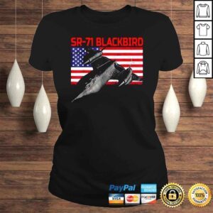 ClassicLadies SR71 Blackbird In Action and Patriotic American Flag TShirt