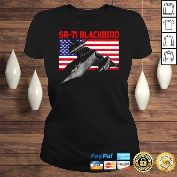 SR71 Blackbird In Action and Patriotic American Flag TShirt - Image 3