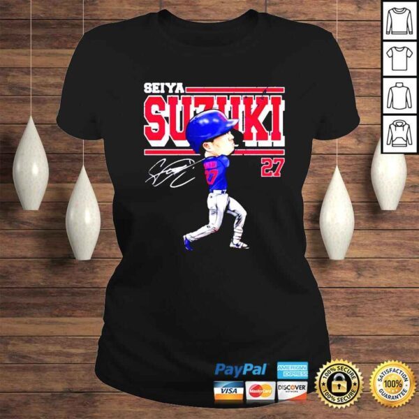 Seiya Suzuki Chicago Cubs Cartoon Signature shirt - Image 3