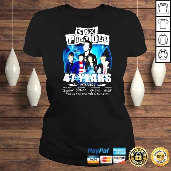 Sex Pistols 47 years 1975 2022 thank you for the memories shirt - Image 3