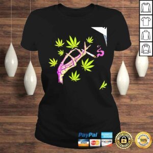 ClassicLadies Skeleton hand smoking weed shirt