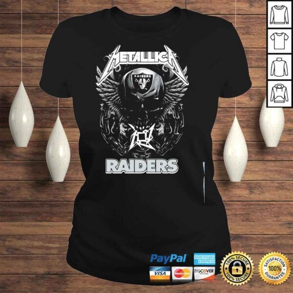 Skull Metallica Oakland Raiders Shirt - Image 3