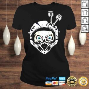 ClassicLadies Skull Motorcycle Helmet Logo shirt