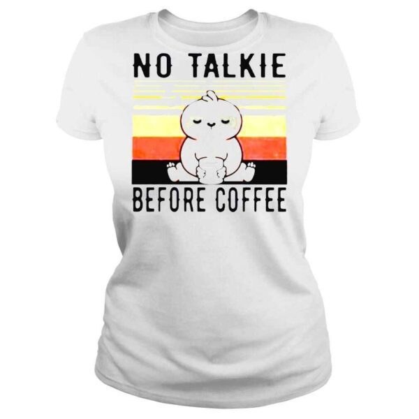 Sloth No Talkie Before Coffee Vintage T Shirt - Image 3