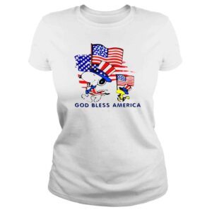 ClassicLadies Snoopy and Woodstock god bless america land that I love shirt