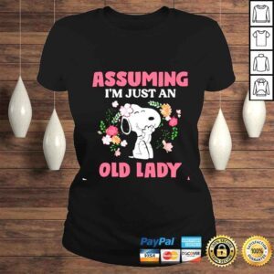 ClassicLadies Snoopy assuming im just an old lady was your first mistake shirt