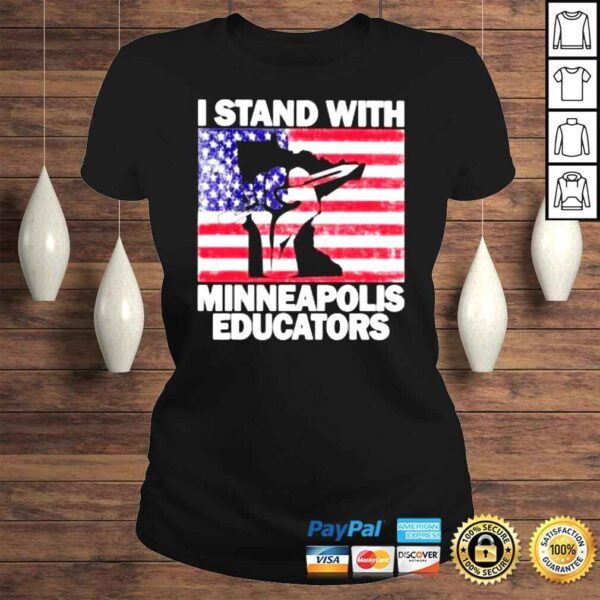 Stand With Minneapolis Educators American Flag shirt - Image 3