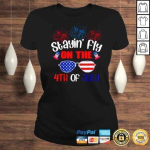 ClassicLadies Stayin Fly On The 4th Of July America Sunglasses Shirt