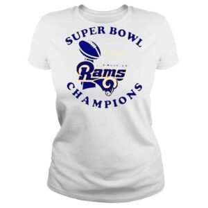 ClassicLadies Super Bowl 2022 Los Angeles Rams Champion logo T shirt