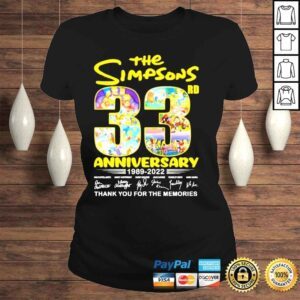 ClassicLadies The Simpsons 33 rd anniversary 1989 2022 thank you for the memories shirt