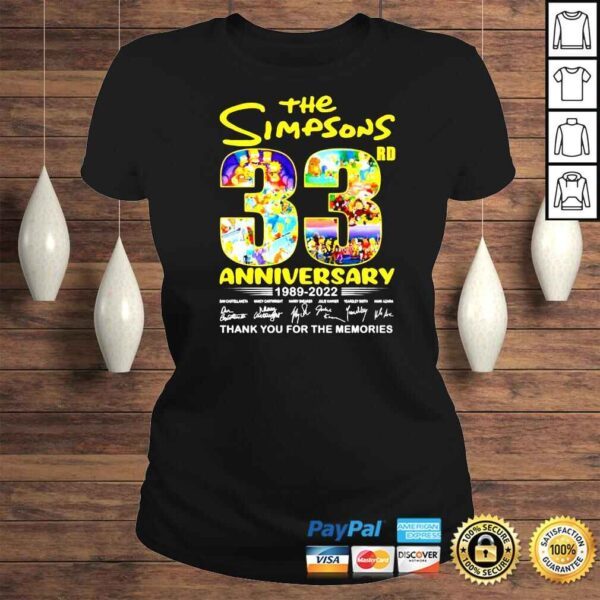 The Simpsons 33rd anniversary 1989 2022 thank you for the memories shirt - Image 3