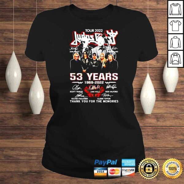 Tour 2022 Judas Priest 53 years 1969 2022 thank you for the memories shirt - Image 3